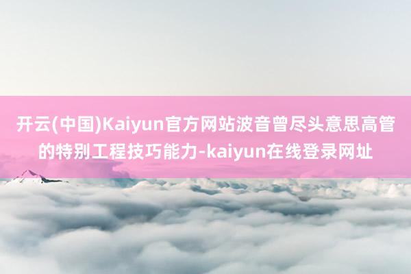 开云(中国)Kaiyun官方网站波音曾尽头意思高管的特别工程技巧能力-kaiyun在线登录网址