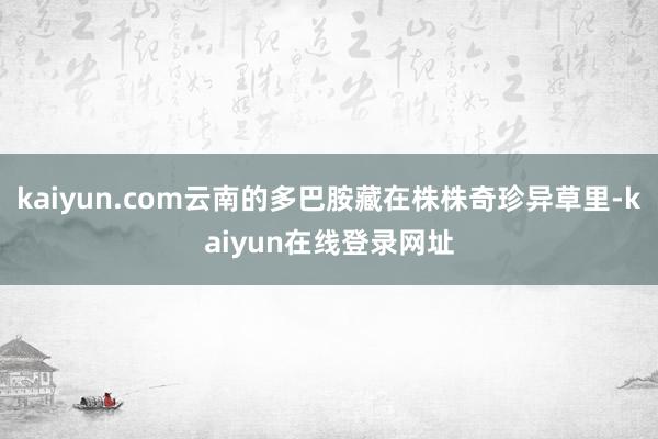 kaiyun.com云南的多巴胺藏在株株奇珍异草里-kaiyun在线登录网址