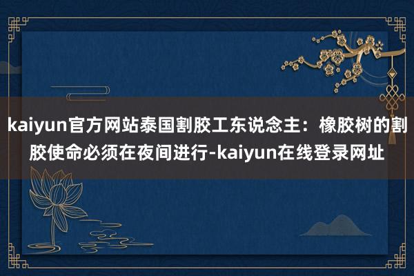 kaiyun官方网站泰国割胶工东说念主：橡胶树的割胶使命必须在夜间进行-kaiyun在线登录网址