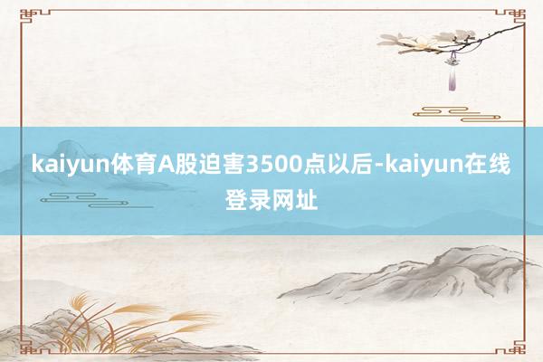 kaiyun体育A股迫害3500点以后-kaiyun在线登录网址