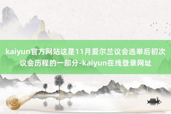 kaiyun官方网站这是11月爱尔兰议会选举后初次议会历程的一部分-kaiyun在线登录网址