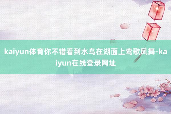 kaiyun体育你不错看到水鸟在湖面上鸾歌凤舞-kaiyun在线登录网址