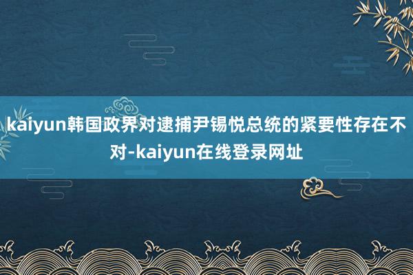 kaiyun韩国政界对逮捕尹锡悦总统的紧要性存在不对-kaiyun在线登录网址