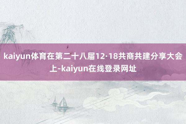 kaiyun体育在第二十八届12·18共商共建分享大会上-kaiyun在线登录网址