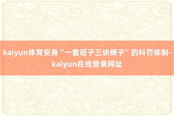 kaiyun体育安身“一套班子三块牌子”的科罚体制-kaiyun在线登录网址
