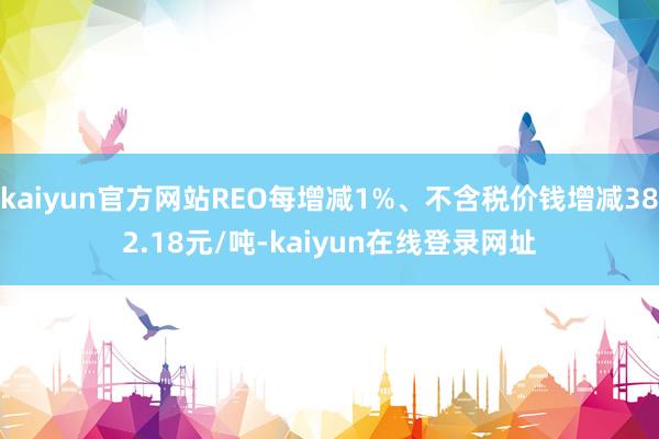 kaiyun官方网站REO每增减1%、不含税价钱增减382.18元/吨-kaiyun在线登录网址