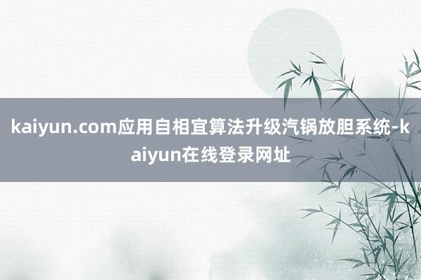 kaiyun.com应用自相宜算法升级汽锅放胆系统-kaiyun在线登录网址